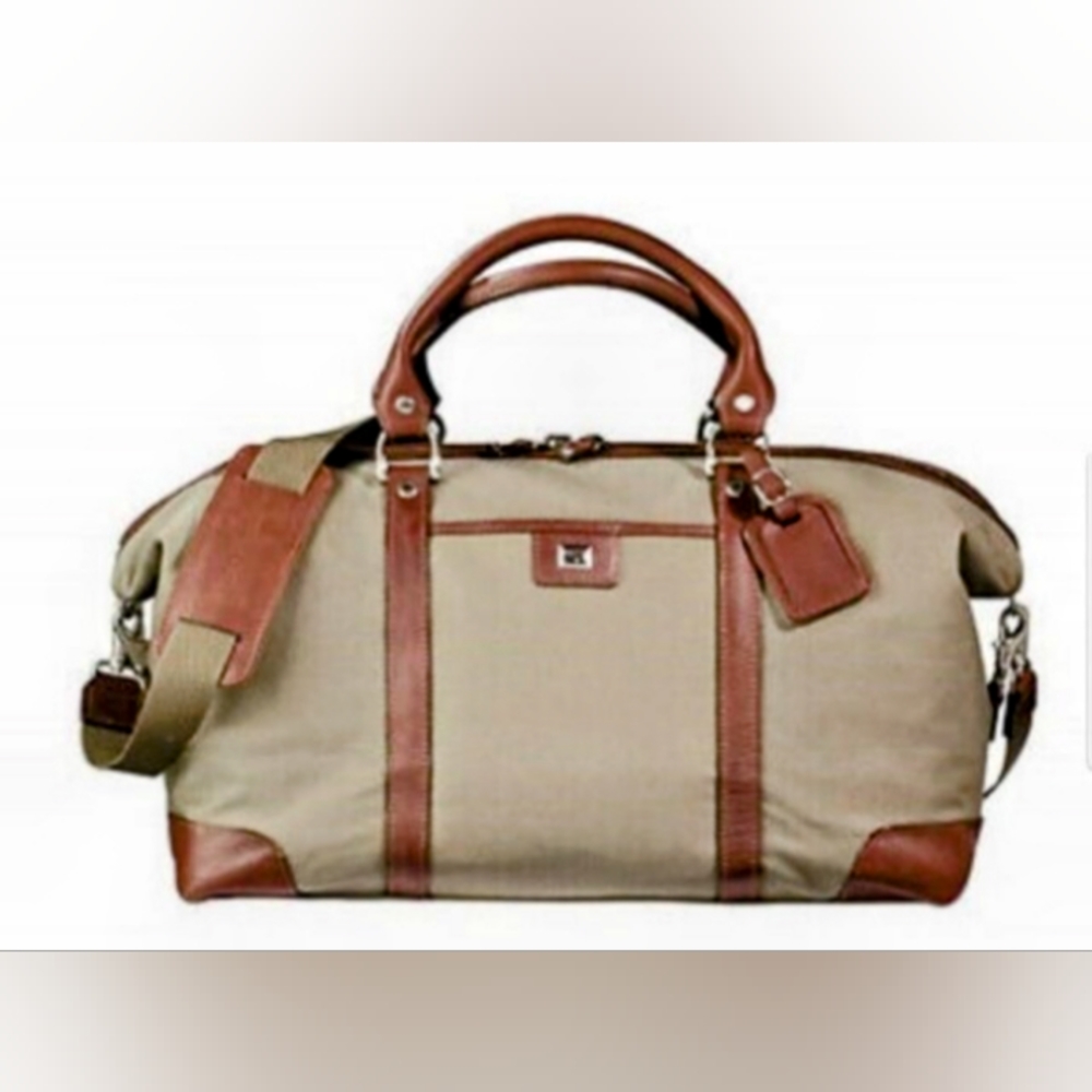 Cutter & Buck Canvas Weekender Duffel Bag with Leather Handles - Used